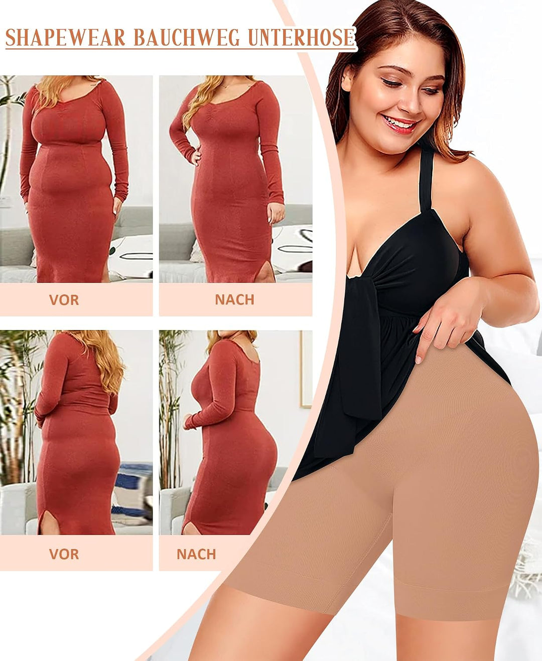 Shapewear Damen Bauchweg Unterhose Hohe Taille Shapewear Miederhose Figurenformend Miederpant Bauchk