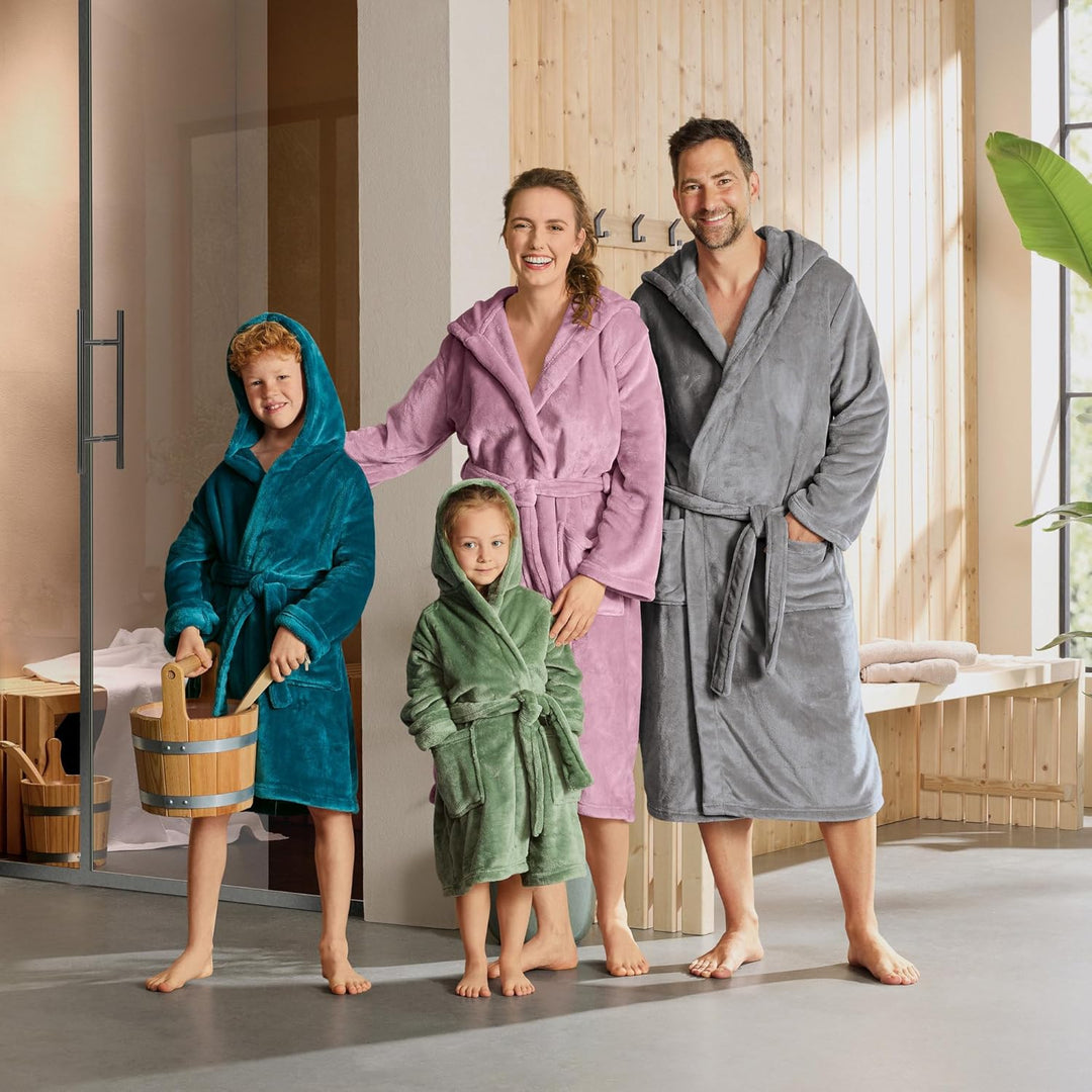 REDBEST Unisex-Bademantel Perris mit Kapuze - pures Kuschelvergnügen, samtweiche Qualität, schnell t