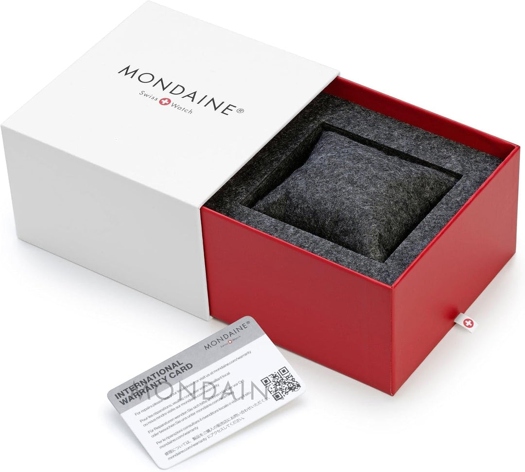 Mondaine - Wecker A997.MCAL.16SBB Tischuhr 125mm - Bahnhofsuhr aus Aluminium mit rotem Sekundenzeige
