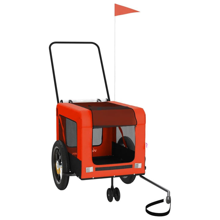 vidaXL Fahrradanhänger Hunde Grau und Schwarz Oxford-Gewebe & Eisen 120 x 54.5 x 53 cm Orange, 120 x