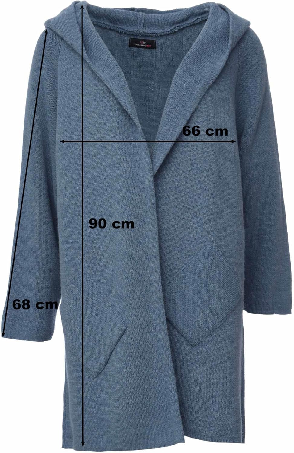 Zwillingsherz Strickjacke Cardigan für Damen - Hochwertiger Mantel Überwurf warm kuschelig weich mit