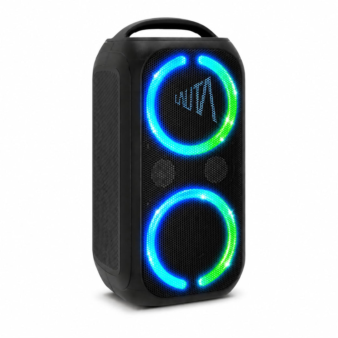 TechniSat LAUTA WUMMSBOX - Tragbarer Premium Bluetooth Lautsprecher mit LED-Lichteffekten (Bass Boos