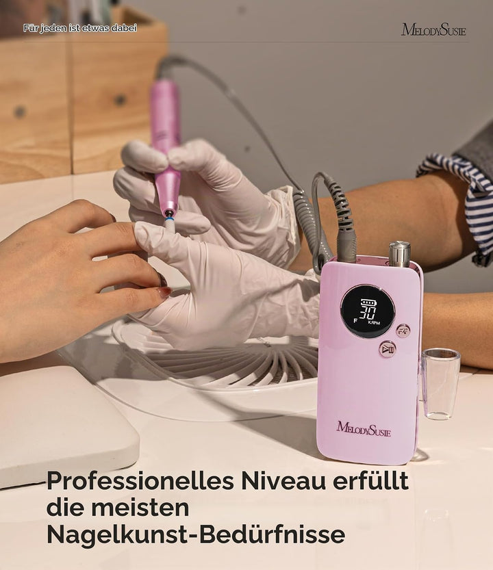 MelodySusie Tragbarer Nagelfräser 30000 RPM, SC320F Professionelle Kabellose Elektrische Nagelfeile