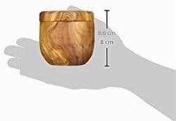 Tramanto Olive Wood Salt Box and Pot, Holds Salt for Easy Pinch, Classic Wood Design by Thirteen Che