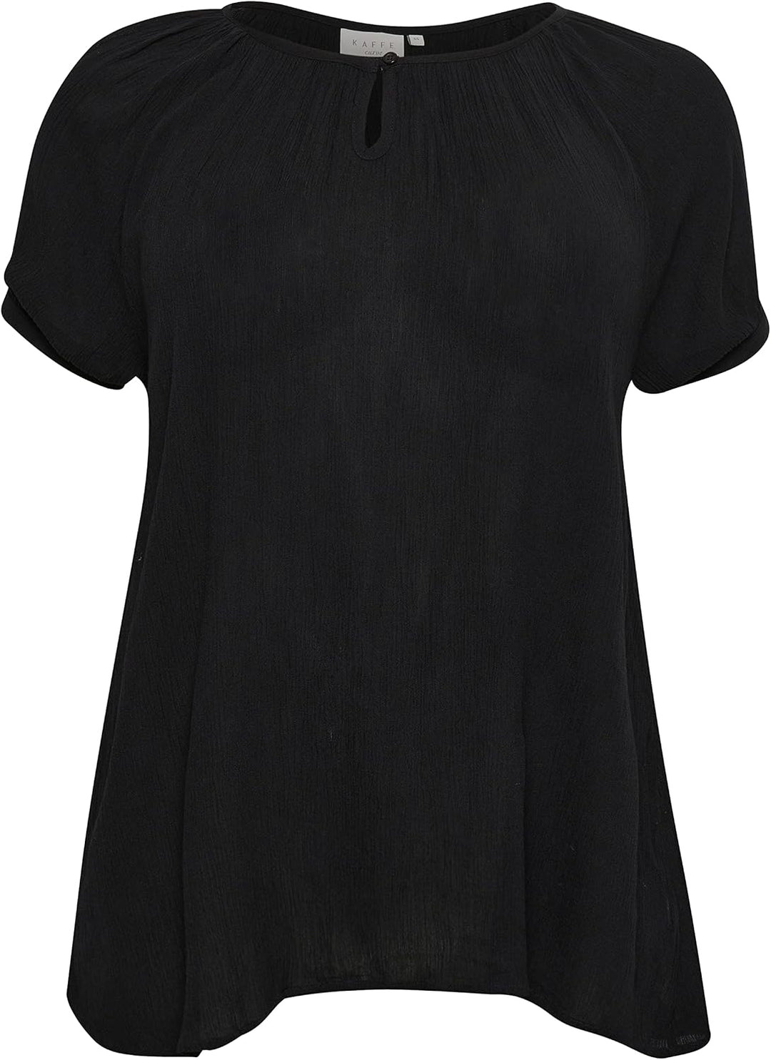 KAFFE CURVE Kurzarm-Bluse KCami Bluse Grosse Grössen Damen Kurzarm Rundhals Plus Size Shirt 44 Black
