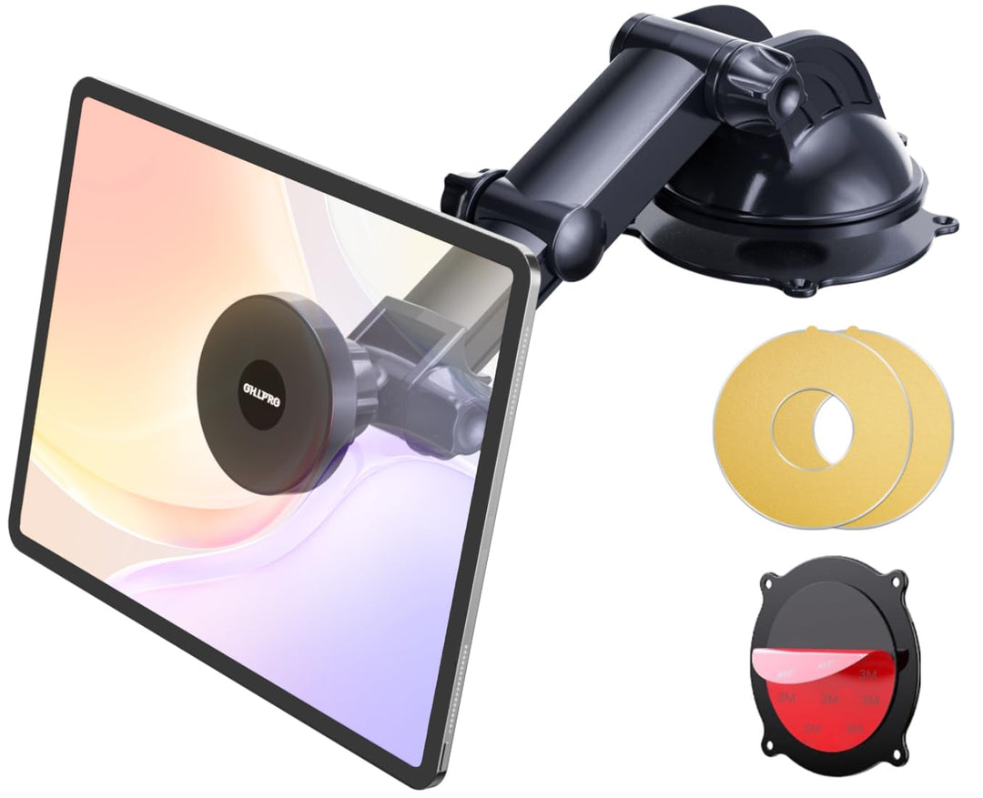 OHLPRO Magnetische Tablet Halterung Auto, Saugnapf für Armaturenbrett & Windschutzscheibe, 360° Dreh