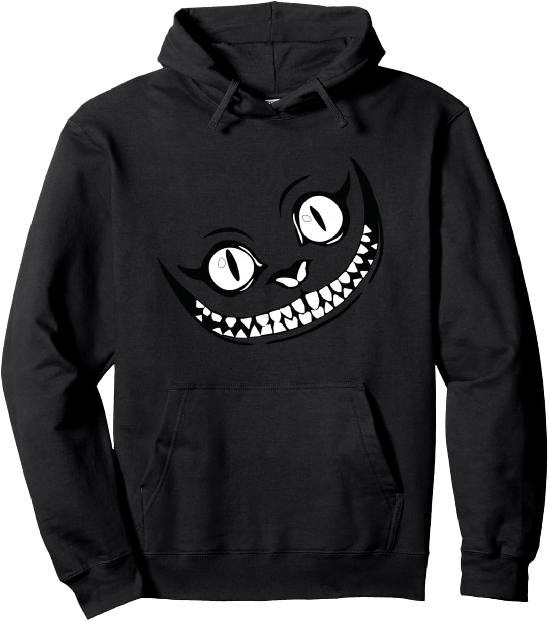 Cheshire Cat grinsend in Schwarz-Weiss Pullover Hoodie
