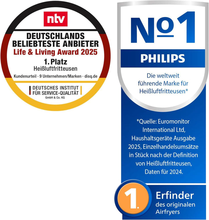 Philips Airfryer 2000-Serie 6,2L - Sichtfenster, Digitaler Touchscreen, 13 Kochoptionen, Bis zu 90%