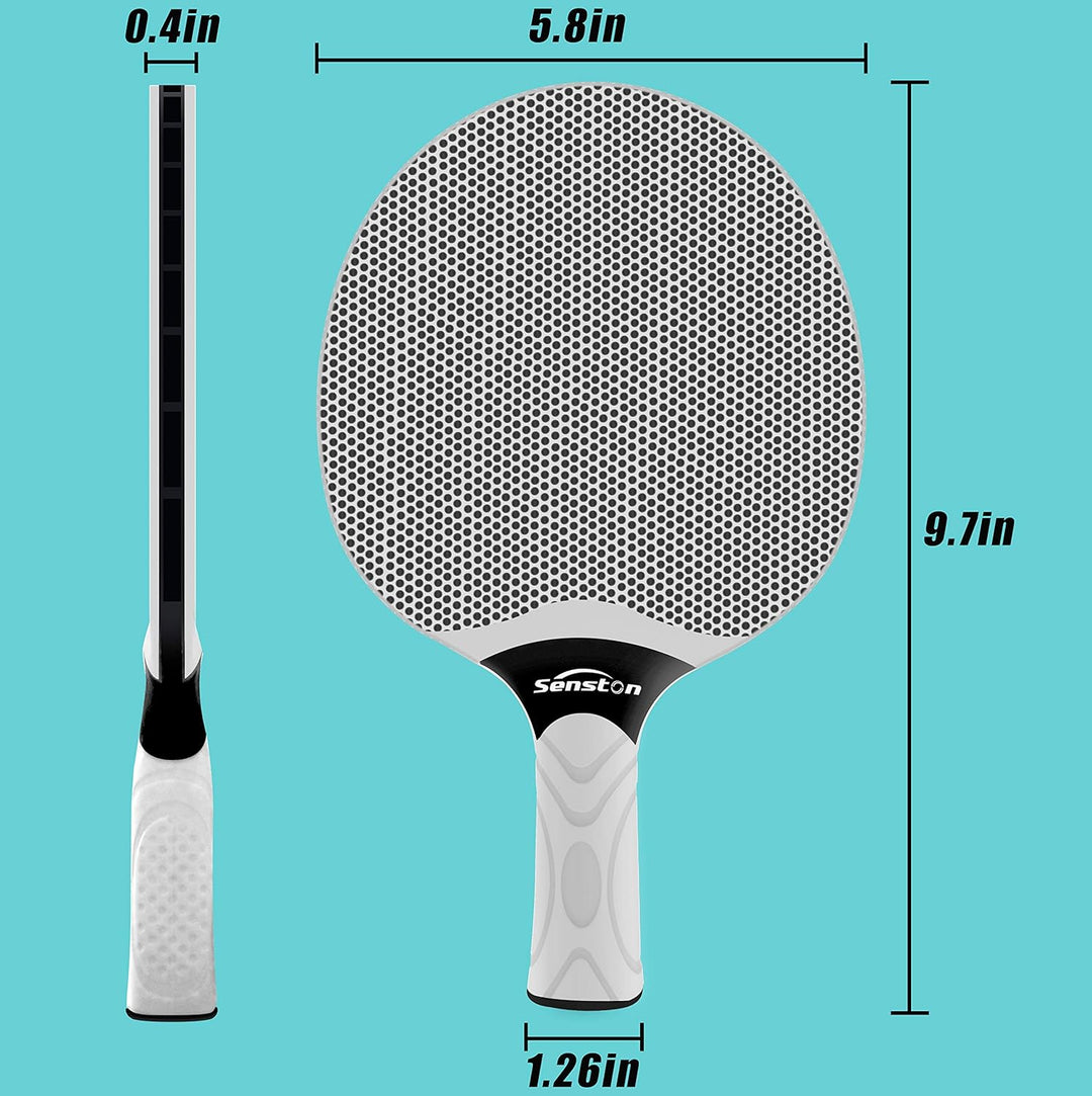 Senston Tischtennisschlägerset, professionelles Tischtennis-Paddel-Set für 4 Spieler, Ping-Pong-Padd