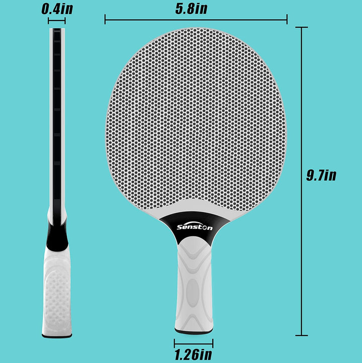 Senston Tischtennisschlägerset, professionelles Tischtennis-Paddel-Set für 4 Spieler, Ping-Pong-Padd