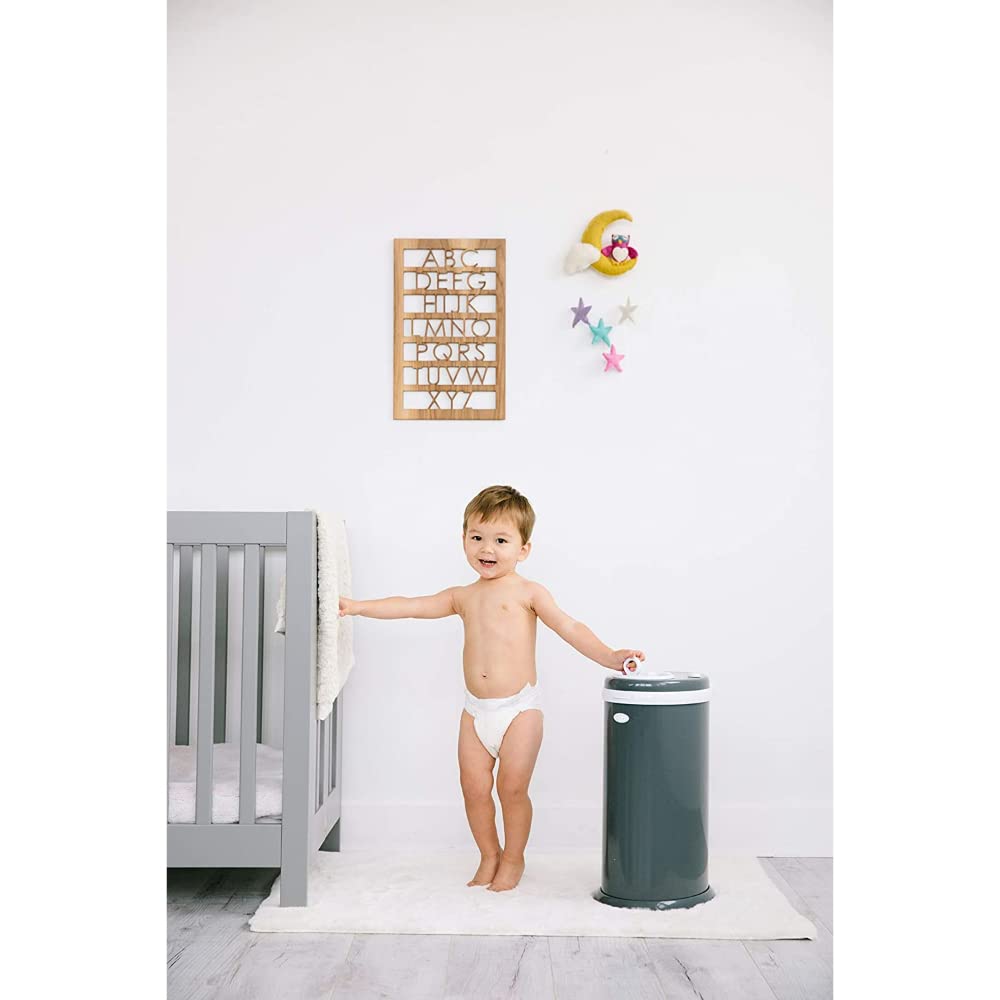 Ubbi Steel Diaper Pail, Odor Locking, No Special Bag Required, Award-Winning, Registry Must-Have, Sl