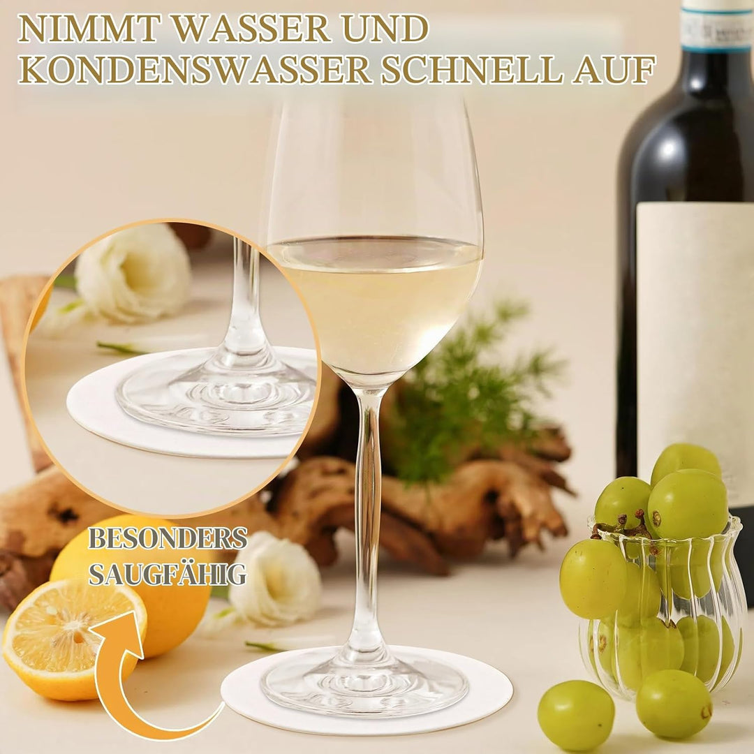 APACALI 200 Stück Bierdeckel Blanko Rund, 10cm Natur Bierdeckel aus Holzschliffpappe, Blanko Unterse