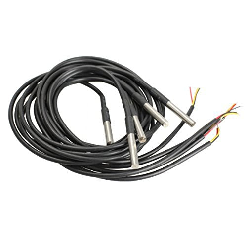 Temperaturfühler, wasserdicht, Temperatursensoren, Schwarz, 5 Stück
