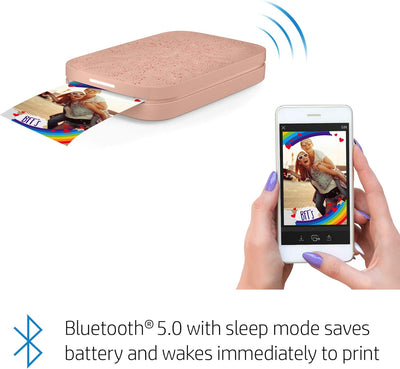 HP Sprocket Portable 5x7.6 cm Sofortbilddrucker (Rosa) Drucken Sie Bilder auf Zink Sticky-Backed Pap