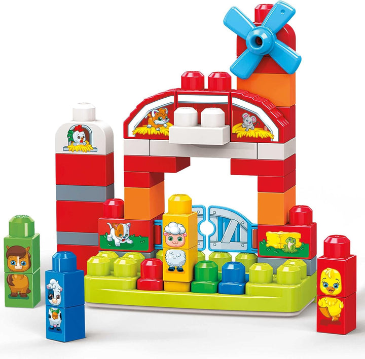 MEGA Bloks GCT50 - Musikspass-Bauernhof mit 46 Teilen, Spielzeug ab 1 Jahr Bauernhof mit Musik 46 Te