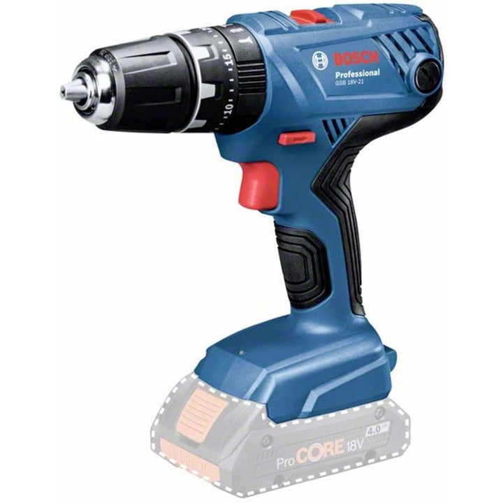 Bosch Professional 18V System Akku Schlagbohrschrauber GSB 18V-21 (max. Drehmoment 55 Nm, ohne Akkus