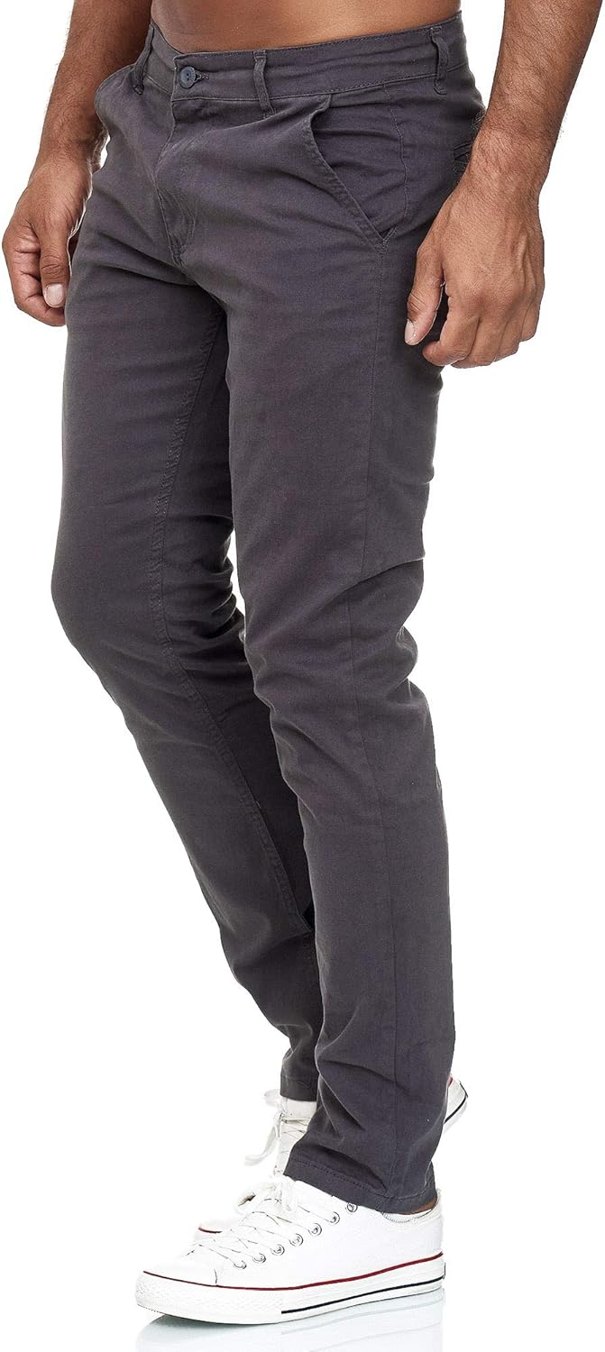 Elara Herren Chino Hose Stretch 29W / 32L Anthrazit, 29W / 32L Anthrazit
