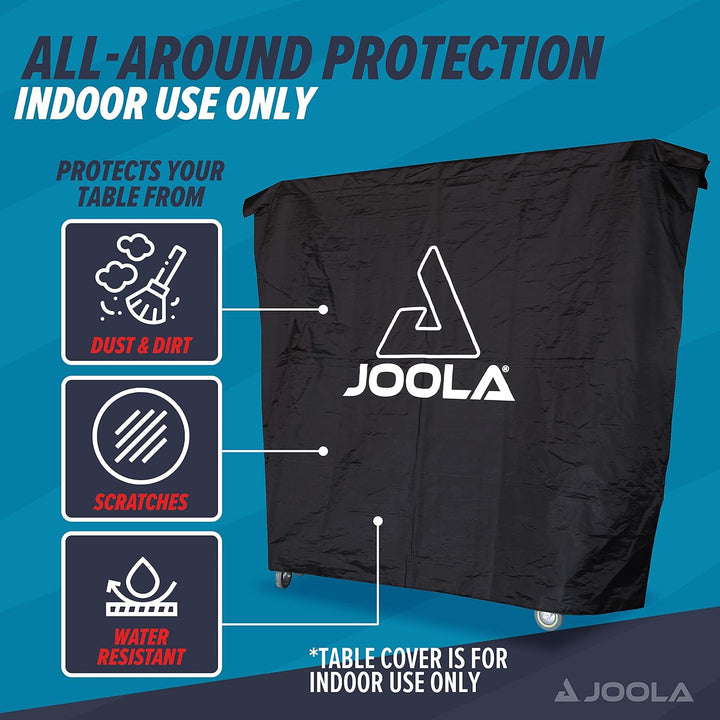 JOOLA Tischtennistisch Abdeckung Tischabdeckung Wetterfeste Schutzhülle Outdoor und Indoor, Schwarz,