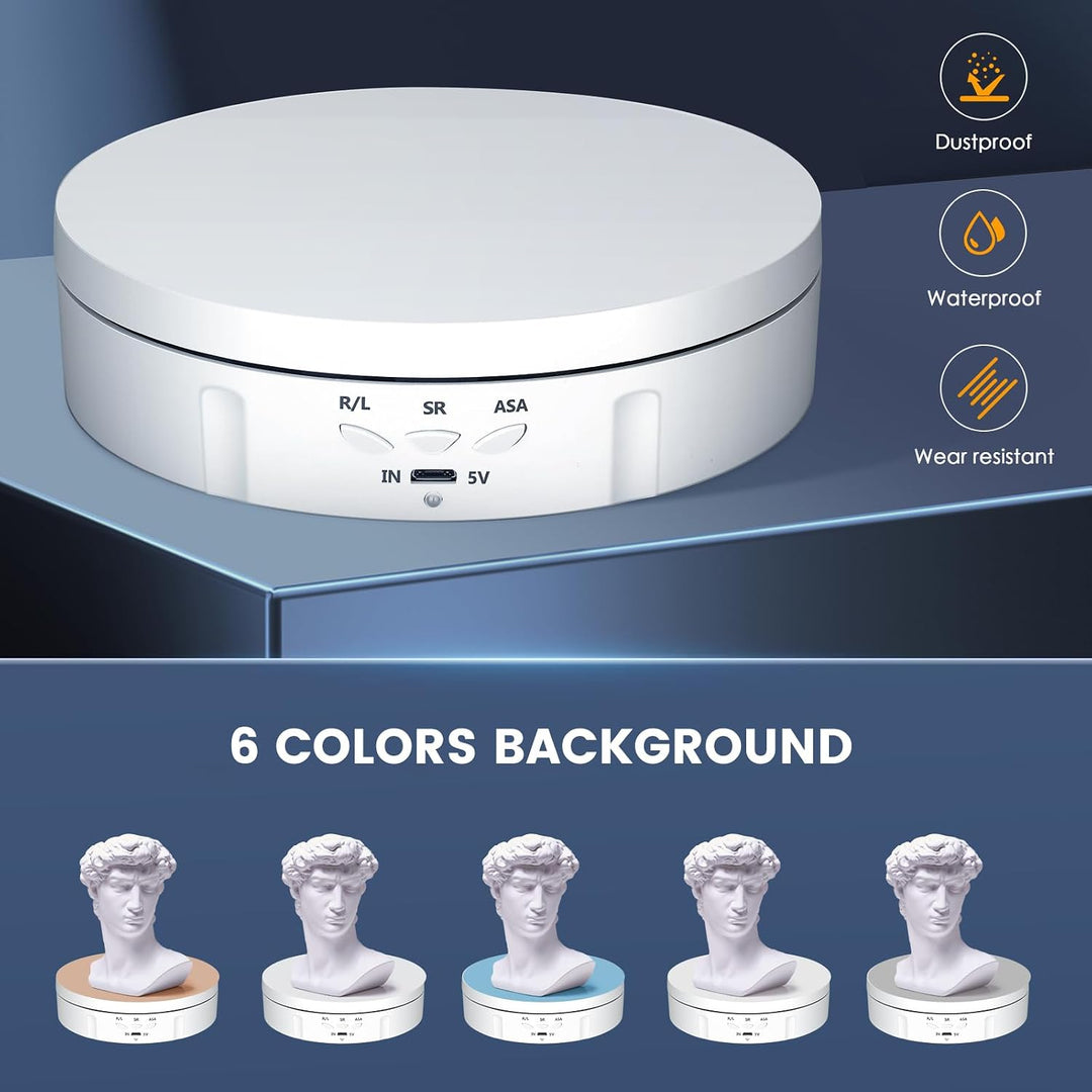 Elektrischer Drehteller, Couleeur 360° Richtung &amp; Geschwindigkeit Einstellbar Mini Drehbarer Drehtel