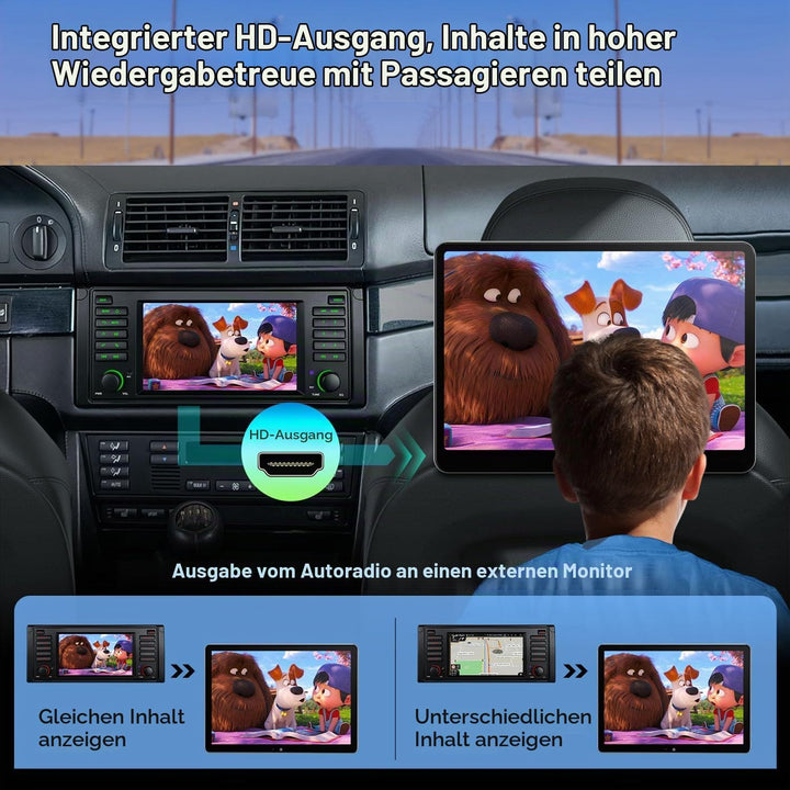 XTRONS Android 14 Autoradio Qualcomm 665 Octa Core 8+256GB Für BMW E39 M5 7 Zoll QLED IPS Eingebaute
