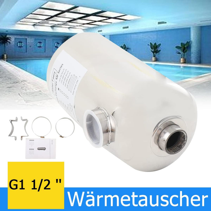Cozyel 28 kW Edelstahl Pool-Wärmetauscher Schwimmbadwärmetauscher Pool Schwimmbad Heizung Wärmetausc