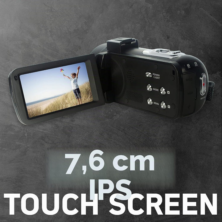 AgfaPhoto Realimove CC2700 – Caméscope Numérique, Vidéo 2.7K, 24MP, Écran Tactile 3’’, Zoom 18X, Tél