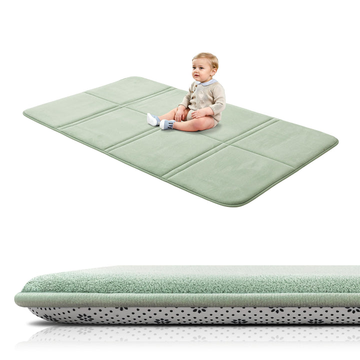 BYBYME 3cm Dicke Faltbare Krabbelmatte Baby, 80x150cm Spielmatte mit Rutschfester Unterseite, Weiche