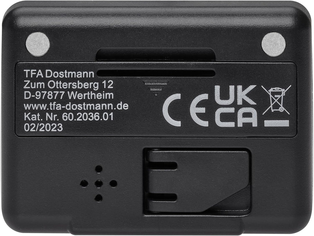 TFA Dostmann Digitale Miniuhr, 60.2036, mit Weckfunktion, Stoppuhr, Timer, ideal für unterwegs Dank