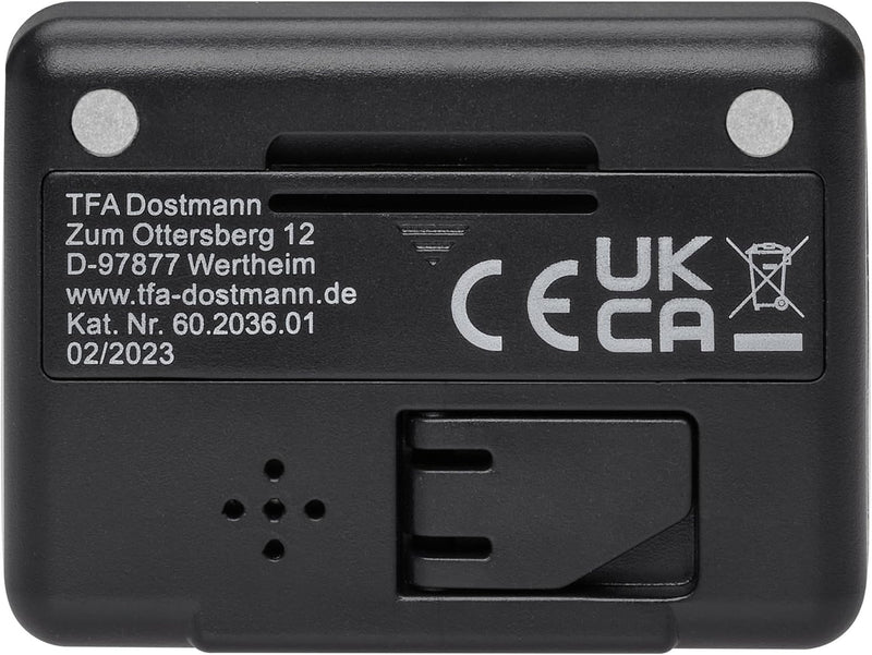 TFA Dostmann Digitale Miniuhr, 60.2036, mit Weckfunktion, Stoppuhr, Timer, ideal für unterwegs Dank