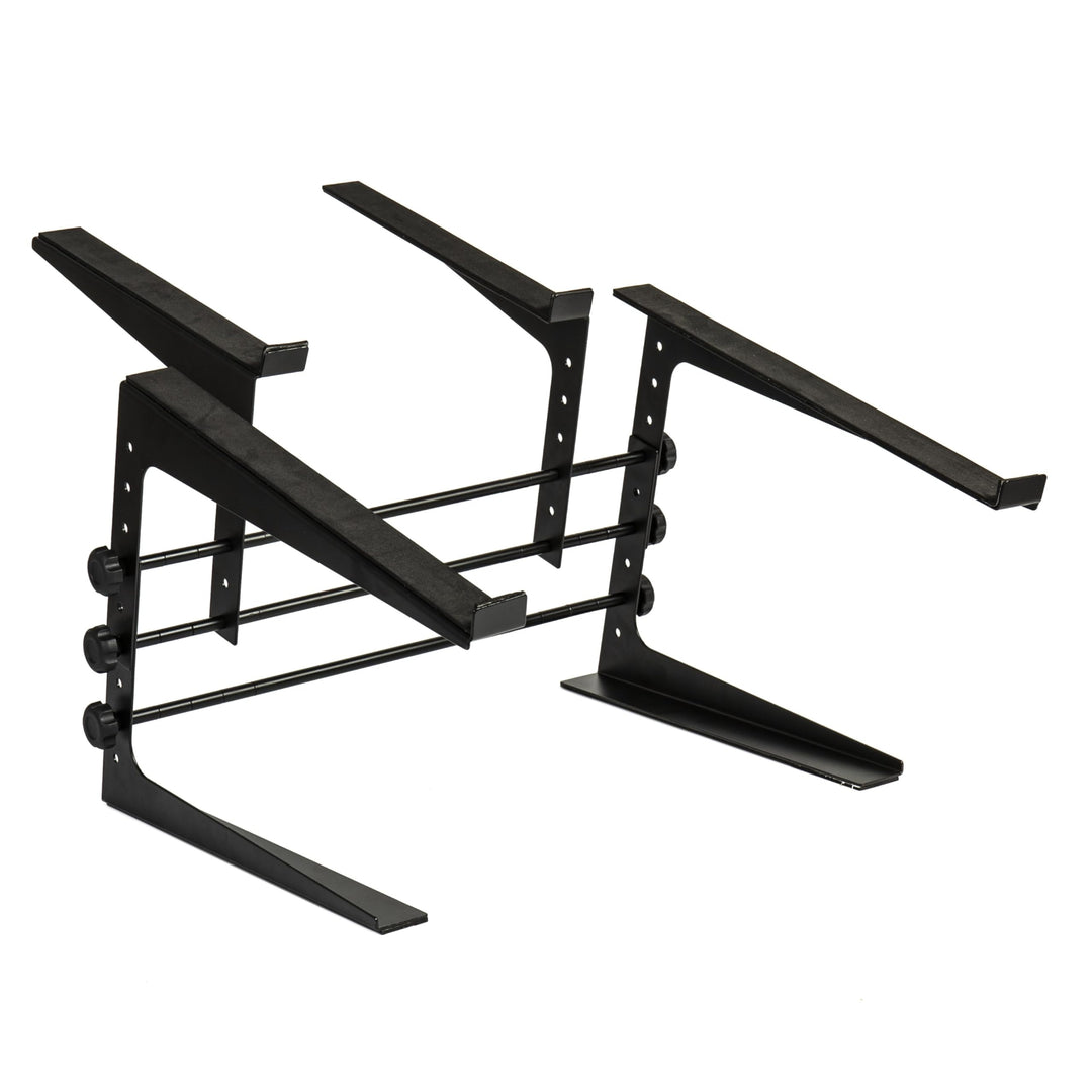 Fame DJ Multi-Stand, Laptop Stand, Höhen- und Breitenverstellbar, Angewinkelte Ablagefläche, Gummier