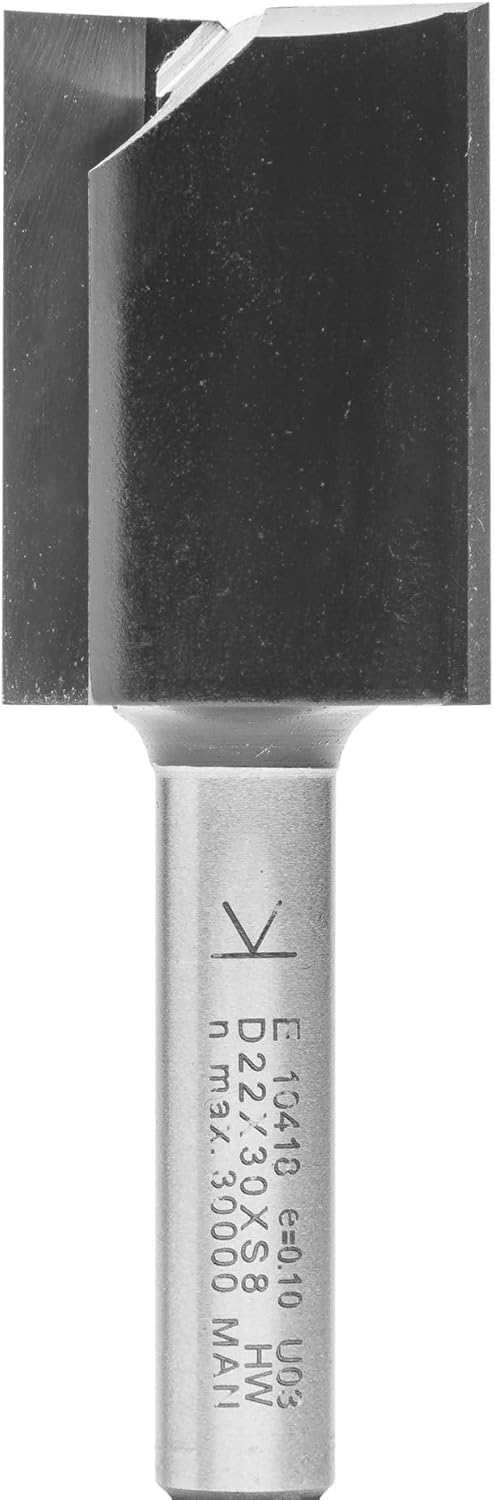 ENT 10418 Nutfräser HW, Schaft (S) 8 mm, Durchmesser (D) 22 mm, NL 30 mm, SL 32 mm, GL 62 mm D=22 /