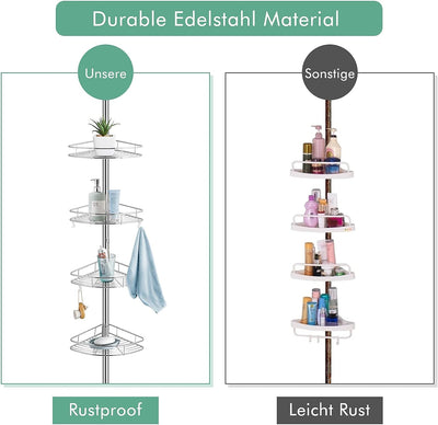 Greensen Duschregal Teleskop, Teleskopregal Bad Eckregal Edelstahl Regal Fuer Bad Dusch Teleskopstan