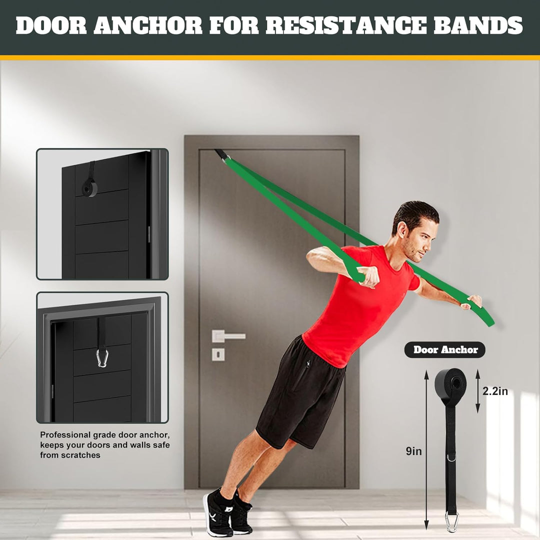 Resistance Bands Set,Fitnessbänder Widerstandsbänder 4er Set Mit Türanker Tragetasche,Gymnastikband