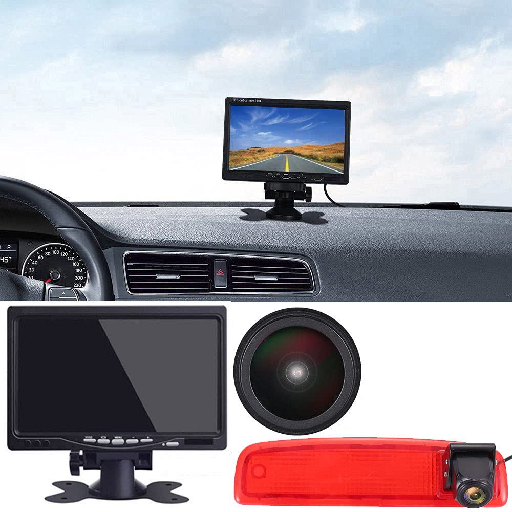 「18mm Linse Top Qualität Rückfahrkamera + 7 Zoll TFT LCD Bildschirm Monitor」Auto Dach Rückfahrkamera