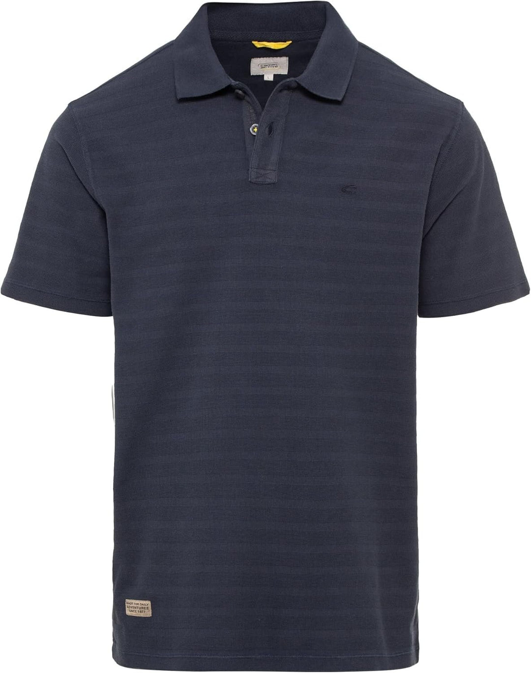 camel active Herren Kurzarm Poloshirt im tonalen Streifenmuster M Dunkelblau, M Dunkelblau