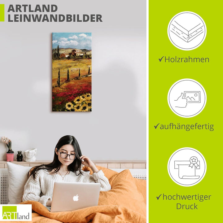 ARTland Leinwandbilder Wandbild Bild auf Leinwand 30 x 60 cm Landschaften Europa Italien Malerei Ock