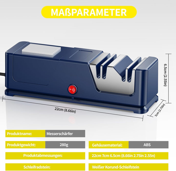 Elektrischer Messerschärfer, Profi-Diamant-Messerschärfer, Leisem Motor, Schnelles für Küchenmesser,