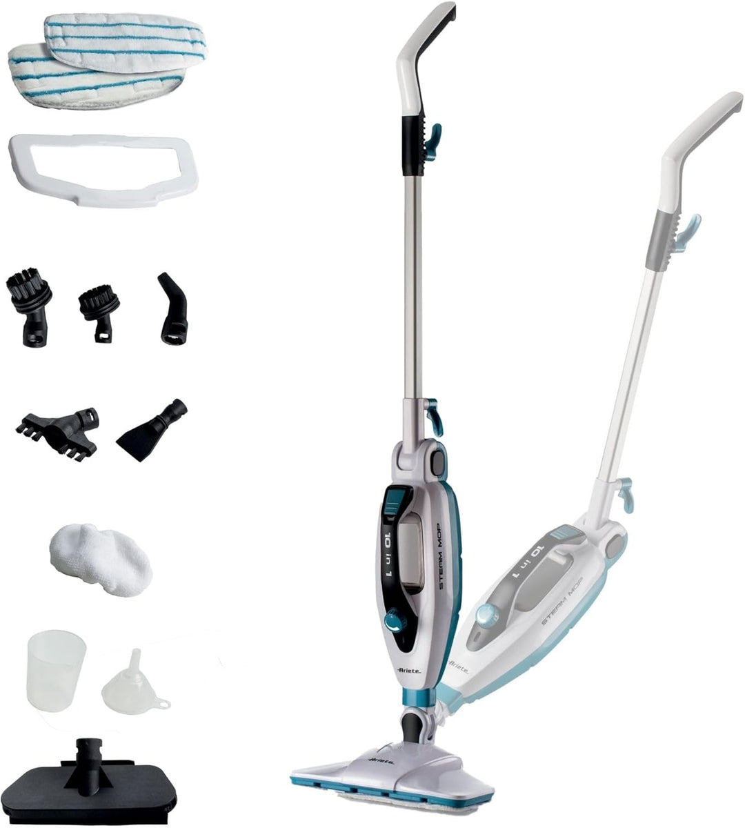 Ariete 4175 Dampfbesen 10-in-1-Dampfreiniger, 1500W, Wassertank 350cc, entfernt bis zu 99% der Bakte
