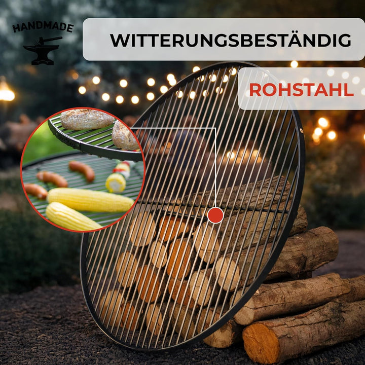 CookKing Stahl Grillrost 70 cm 5 mm Stark inkl. Grillrost handgefertigt Ø 70 cm Zeitgenössisch, Ø 70
