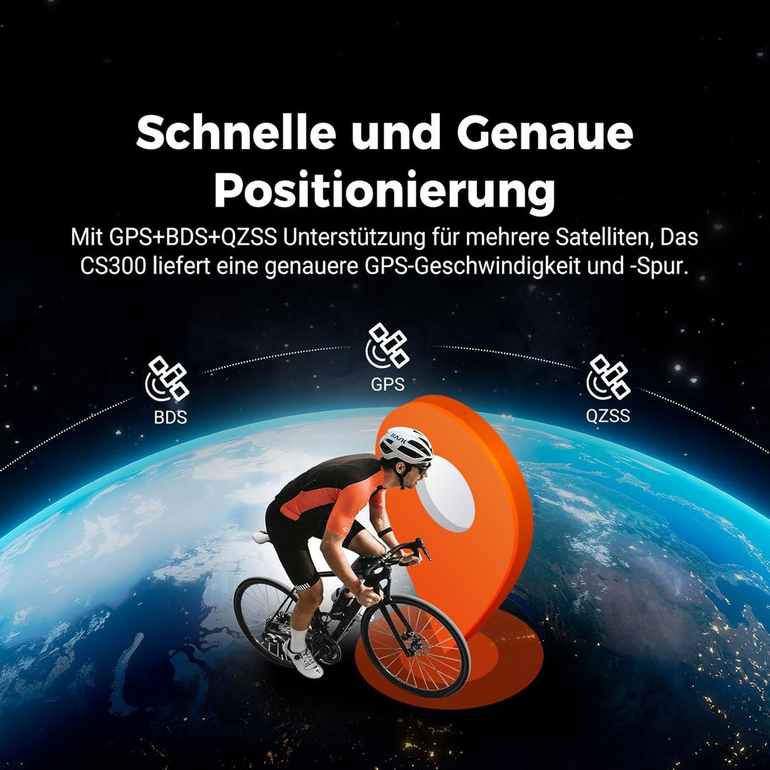 COOPSO CS300 Fahrradcomputer Kabellos, Fahrrad GPS Tacho mit 2,6-Zoll LCD, Bluetooth/ANT+ Ahrrad Com