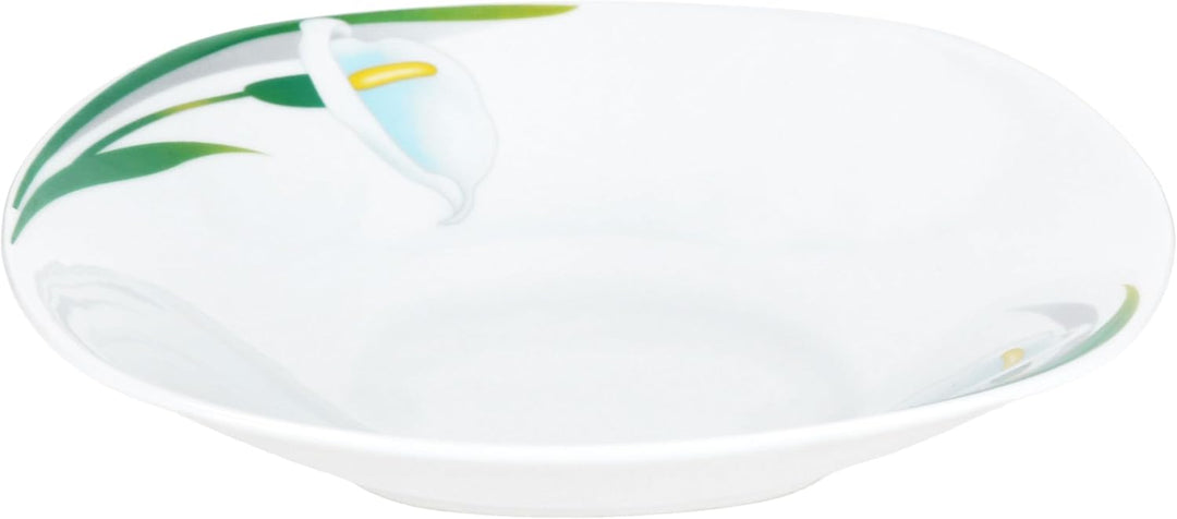 MamboCat 6er Set White Calla Suppenteller I 450ml I Florale stilvolle Porzellan-Teller Blumen-Dekor