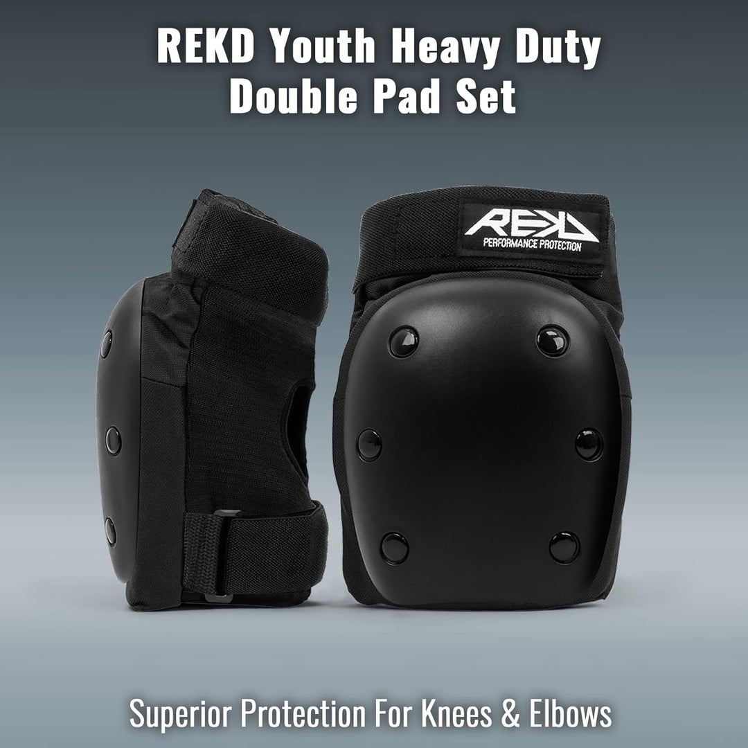 Rekd Kinder Protektor Heavy Duty Triple Pad Set Schwarz S, Schwarz S