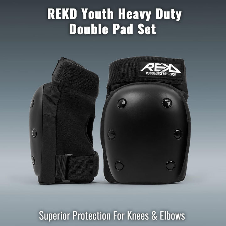 Rekd Kinder Protektor Heavy Duty Triple Pad Set Schwarz S, Schwarz S