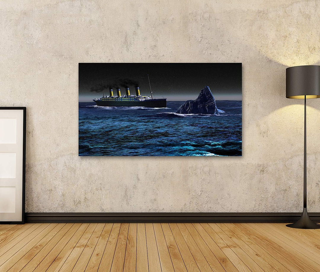 islandburner Bild auf Leinwand Titanic Eisberg Meer Bilder Wandbilder Poster Leinwand 100x57cm, Lein