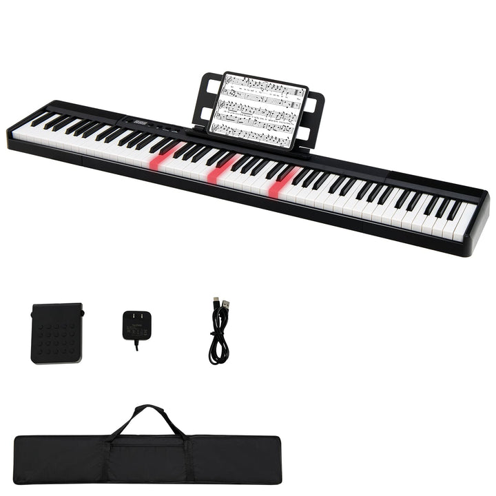 DREAMADE Digital Piano 88 Tasten, Tragbares Keyboard mit Subtain Pedal & 2 Musiknotenhaltern, E Pian