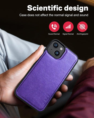 OCASE Hülle iPhone 14 [Abnehmbare magnetische Hülle] [Kabelloses Laden] [Displayschutz] [Kartenfach]