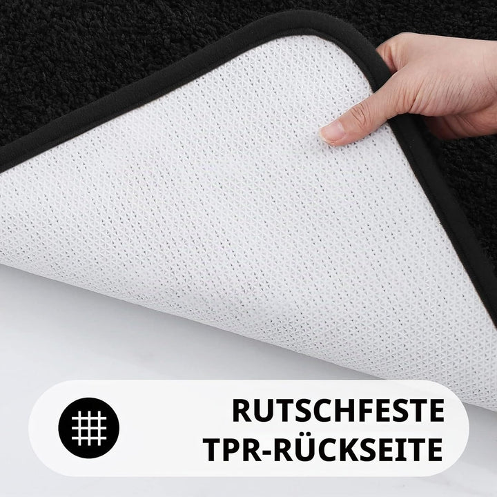 Homaxy Badezimmerteppich Set 2 teilig Badematte rutschfest Waschbar Weiche Hochflor Badteppich Flaus