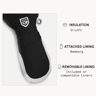 Hestra Heli Skihandschuhe für Damen – klassischer Leder-Schneefäustling zum Skifahren, Snowboarden u