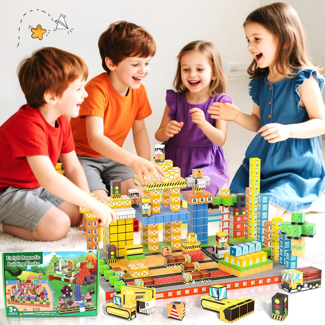150 PCS Magnetische Bausteine, Magnetisches Spielzeug Blöcke, Magnetische Bausteine Bauspielzeug, Ma