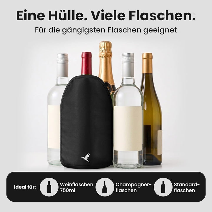 Beyond Weinkühler Manschette 2er Set - Kühlmanschette für Wein & Sekt - Flaschenkühler für unterwegs